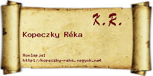 Kopeczky Réka névjegykártya